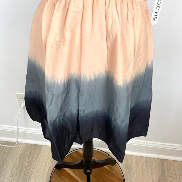 St. Roche Monarch Silk Dip Dye Mini Dress In Praline Wild Rose Black Size 10 New - Picture 5 of 15